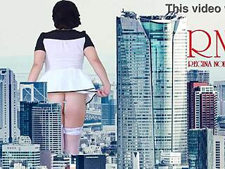 Giant Lady Without Panties Walks Around City Amazing Giantess Show