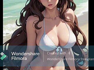 adalyn gives jerk off instructions on the beach in this hentai anime episode