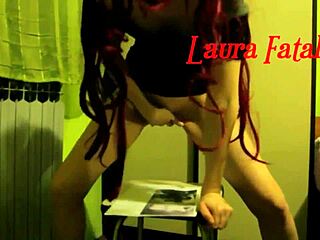 amateur milf laura squirts and rubs on fan's pic with dirty talk