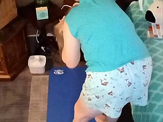 Good morning naked yoga session with Vee showcasing her natural assets.