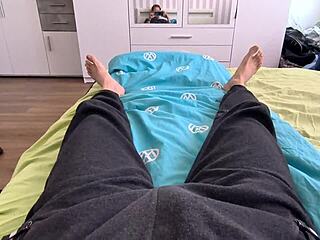 Descriptive scene of peeing in my pants on the bed