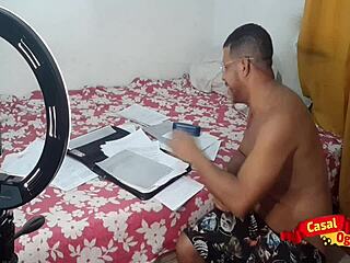 I went to help my stepfather at the office work and ended up taking it in the pussy, sucking his big cock bareback.