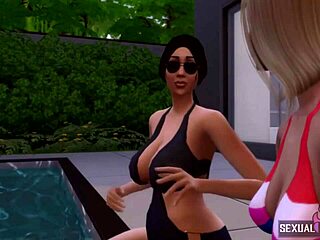 Inviting neighbor to pool for fun 😏