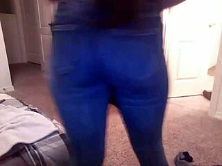 the tightest jeans on this brunette?