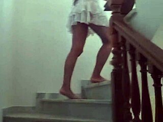 No panties flash on balcony!