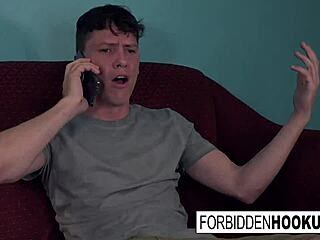 Busty brunette pounded hard by step-brother