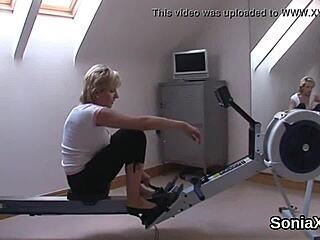 Cheating British MILF Lady Sonia flaunts her massive hooters for all