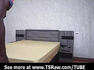 Latino Ladyboy GIVES BLOWJOB Like a Pro