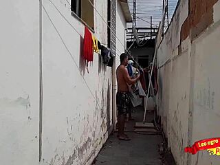 Intense Pleasure Eating Maid's Juicy Ass In Backyard And Cumming In Her Mouth With Buttplug