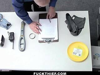 Innocent teen lilly bell gets caught by burglar in the garage