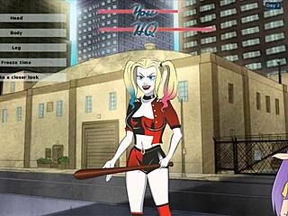harley quinn says, 'trainer, give me a blowjob and facial in this uncensored hentai part 2.'