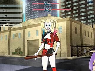 harley quinn says, 'trainer, give me a blowjob and facial in this uncensored hentai part 2.'
