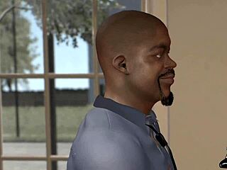 Mature cartoon featuring curvy babes and a huge black cock