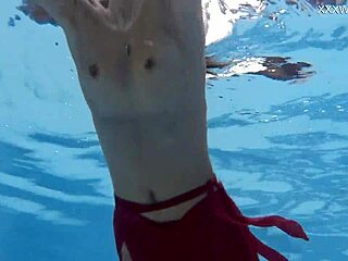 Tiny Hungarian teen 18+ hermione ganger shows tight pussy in pool