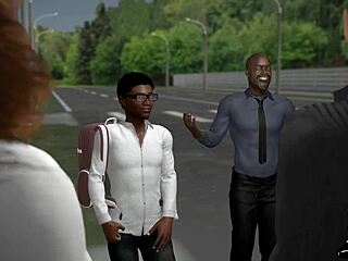 Mature cartoon featuring curvy babes and a huge black cock