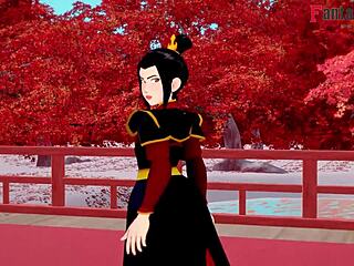 Cute Japanese Azula from Avatar gives POV blowjob, kissing and masturbating in hentai style