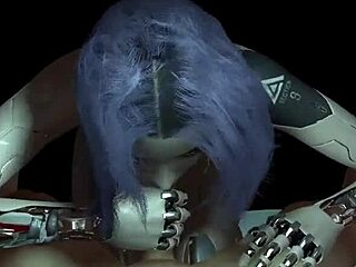Robot Girl Gives POV Handjob in Cyberpunk Parody, Her Wet Pussy Tight and Skinny