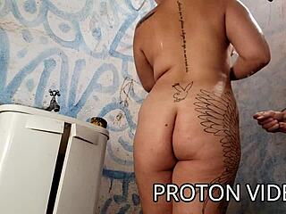 Detailed Shower Scene With Hotwife Involving Blowjob And Cumshot In Backroom