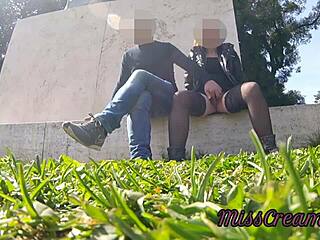 sex outdoor slutty teacher squirt in public park with orgasm intense - misscreamy