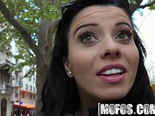 Watch Vicky Love get epic facial in public pickup?