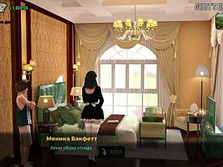 fashion business episode where character looks at panties in 3d game anime style