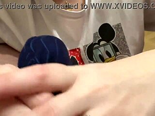 Penis massage through panties torments him, delaying orgasm with slow teasing licks by sexy babe