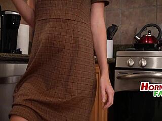 Teenie tiny 18+ stepdaughter celebrates Thanksgiving with taboo fun