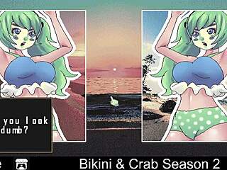 Bikini Girl Rips Clothes In Hentai Striptease Game