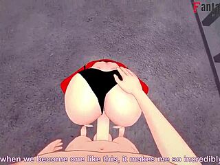 Misato Katsuragi says, 'Fuck my big ass in this POV scene from Evangelion.'