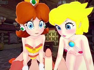 peach and daisy in threesome pov competition round 1