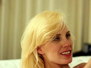 Blonde lesbian bombshell visits redhead’s apartment for a wild night.