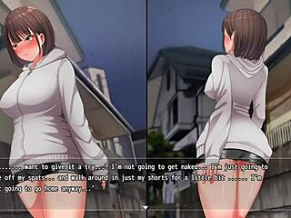 a cute girl walks naked at night and masturbates at doors for creampie fun