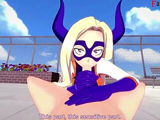 I watch Yu Takeyama's sexy roof blowjob in Boku no Hero short