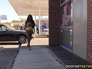 Ana Foxxx Takes On Gloryhole Action In Public Outdoor Interracial Scene.