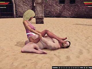 एथन बनाम फेय 3डी में नंगे लड़ाई में