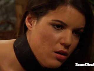 Bent over lesbian slave whipped hard in panties