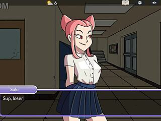 Nerdy guy humiliates queen by cumming on her face in brothel