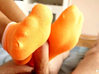 Pov footjob in ankle socks - will you cum on my feet?