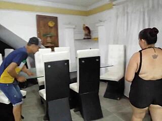 Latina Fucks Husband's Friend And Swallows Cum