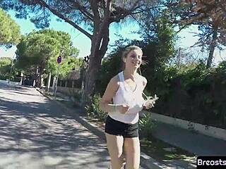 Huge tits amateur babe gets drilled in missionary position