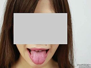 Japanese woman explores tongue fetish in detailed session