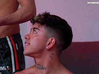 Mummified slut relishes wet treatment from muscular Italian studs