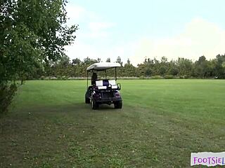 Euro Babe Enjoys Outdoor Footjob