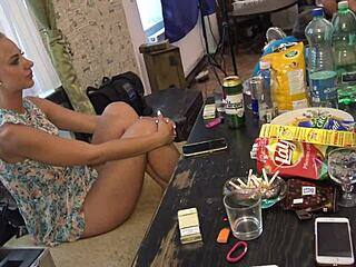 hot lingerie try on turns into flashing party?