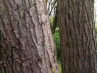 Smoking Hot Blonde Babe Gives Threesome Blowjobs Outdoors