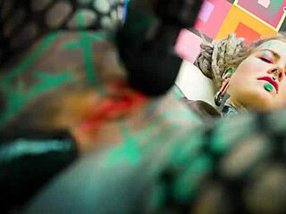 Tattooed latex sluts dominate with intense anal stretching and toys