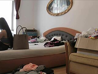 hot lingerie try on turns into flashing party?