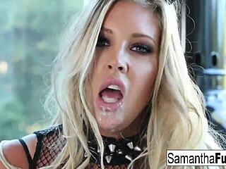 samantha enjoying a relaxing milk bath