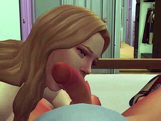 Blonde Rubs Pussy on Big Cock Until Cumshot, Then Deepthroat Swallow with Anal Creampie