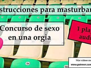 Can you cum first in this sexual contest with shemale orgy and jerk off instructions?